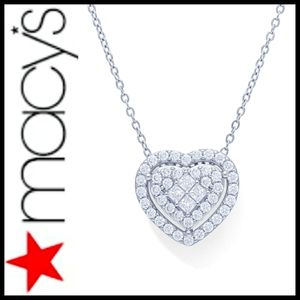 Macy's Heart Halo Pendant Necklace